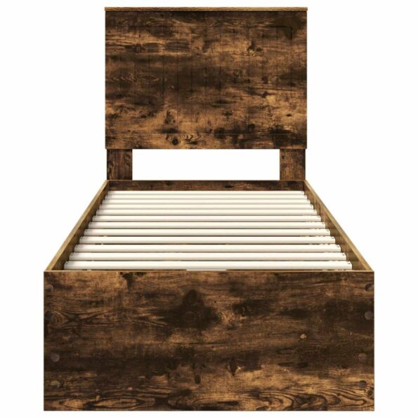 vidaXL Rám postele Dymová dub 75 x 190 cm Inžinierske drevo – Obrázok 8