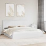 vidaXL Úložná posteľ so zásuvkou Biela 200 x 200 cm Kompozitné drevo