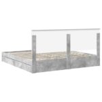 vidaXL Úložná posteľ Betónová šedá 200 x 200 cm Kompozitné drevo – Obrázok 10