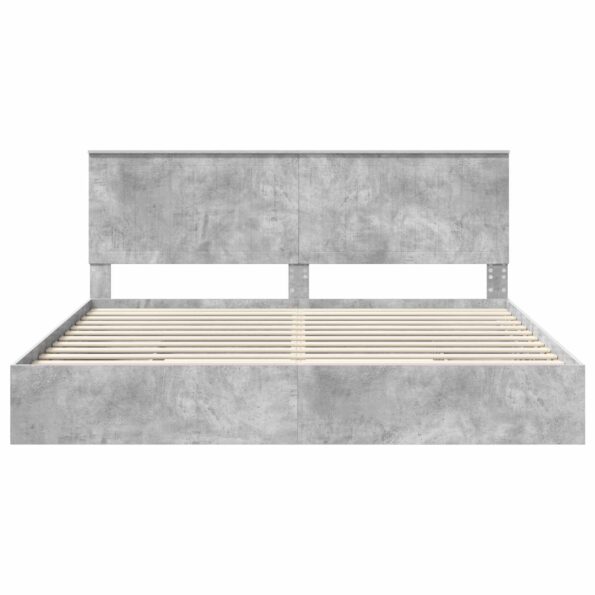 vidaXL Úložná posteľ Betónová šedá 200 x 200 cm Kompozitné drevo – Obrázok 8