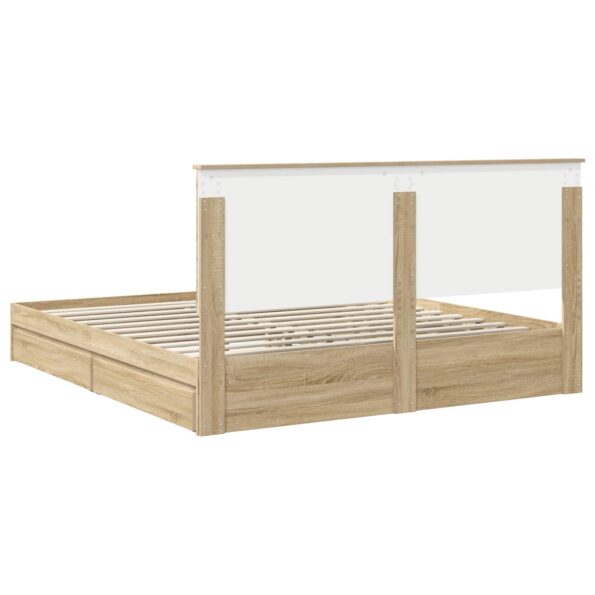 vidaXL Úložná posteľ Sonoma dub 180 x 200 cm Kompozitné drevo – Obrázok 10