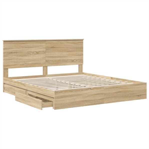 vidaXL Úložná posteľ Sonoma dub 180 x 200 cm Kompozitné drevo – Obrázok 5