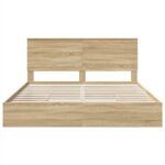 vidaXL Úložná posteľ Sonoma dub 180 x 200 cm Kompozitné drevo – Obrázok 8