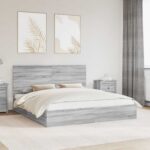 vidaXL Úložná posteľ Sivý Sonoma 180 x 200 cm Kompozitné drevo