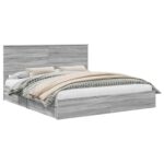 vidaXL Úložná posteľ Sivý Sonoma 180 x 200 cm Kompozitné drevo – Obrázok 2