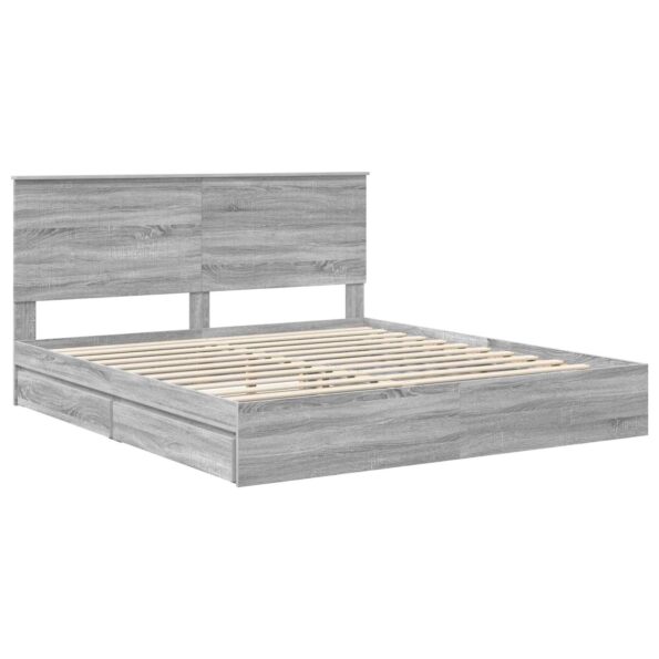 vidaXL Úložná posteľ Sivý Sonoma 180 x 200 cm Kompozitné drevo – Obrázok 4