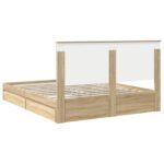 vidaXL Úložná posteľ Sonoma dub 160 x 200 cm Kompozitné drevo – Obrázok 10