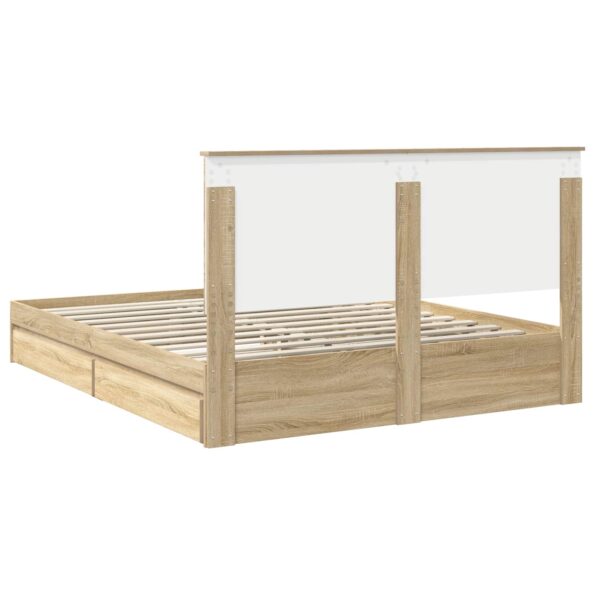 vidaXL Úložná posteľ Sonoma dub 160 x 200 cm Kompozitné drevo – Obrázok 10