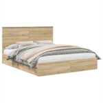 vidaXL Úložná posteľ Sonoma dub 160 x 200 cm Kompozitné drevo – Obrázok 2