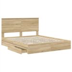 vidaXL Úložná posteľ Sonoma dub 160 x 200 cm Kompozitné drevo – Obrázok 5