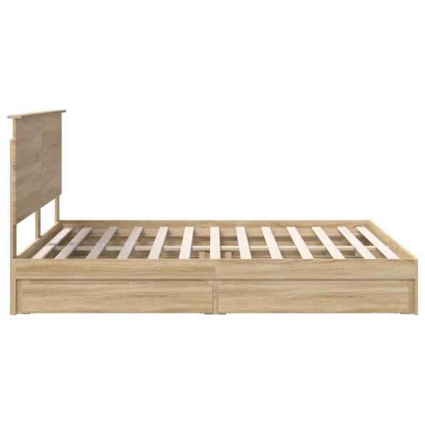 vidaXL Úložná posteľ Sonoma dub 160 x 200 cm Kompozitné drevo – Obrázok 9