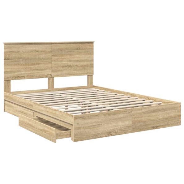 vidaXL Úložná posteľ Sonoma dub 150 x 200 cm Kompozitné drevo – Obrázok 5