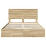 vidaXL Úložná posteľ Sonoma dub 150 x 200 cm Kompozitné drevo – Obrázok 8