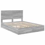 vidaXL Úložná posteľ Sivý Sonoma 150 x 200 cm Kompozitné drevo – Obrázok 4