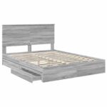 vidaXL Úložná posteľ Sivý Sonoma 150 x 200 cm Kompozitné drevo – Obrázok 5