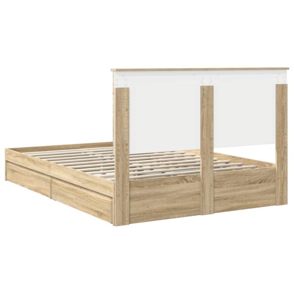 vidaXL Úložná posteľ Sonoma dub 140 x 190 cm Kompozitné drevo – Obrázok 10
