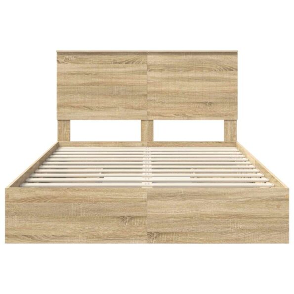 vidaXL Úložná posteľ Sonoma dub 140 x 190 cm Kompozitné drevo – Obrázok 8