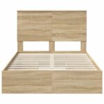 vidaXL Úložná posteľ Sonoma dub 120 x 200 cm Kompozitné drevo – Obrázok 8