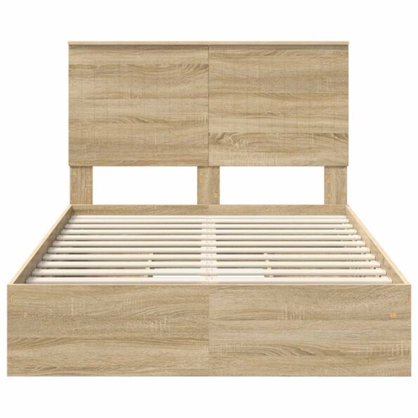 vidaXL Úložná posteľ Sonoma dub 120 x 200 cm Kompozitné drevo – Obrázok 8