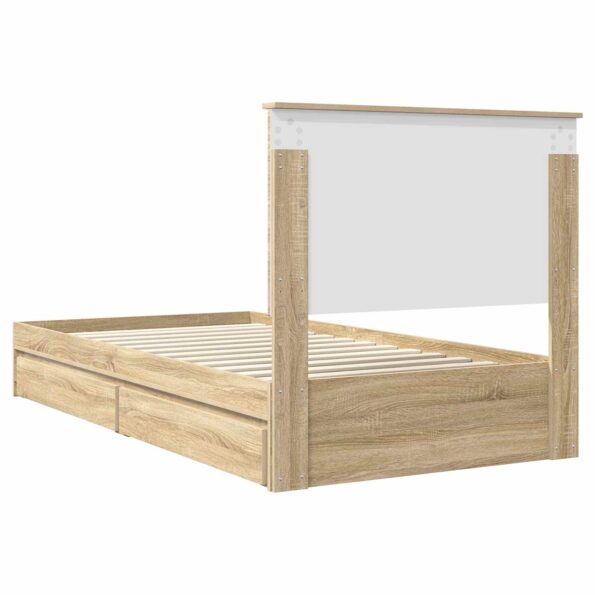 vidaXL Úložná posteľ Sonoma dub 100 x 200 cm Kompozitné drevo – Obrázok 10