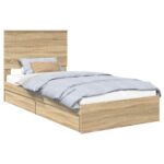 vidaXL Úložná posteľ Sonoma dub 100 x 200 cm Kompozitné drevo – Obrázok 2