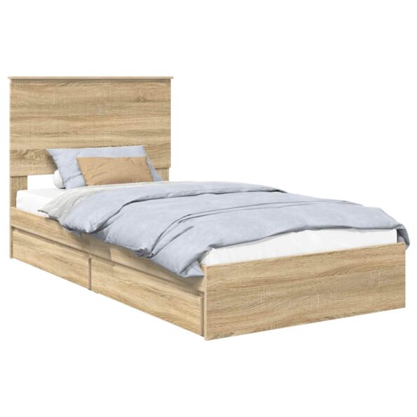 vidaXL Úložná posteľ Sonoma dub 100 x 200 cm Kompozitné drevo – Obrázok 2