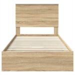 vidaXL Úložná posteľ Sonoma dub 100 x 200 cm Kompozitné drevo – Obrázok 8