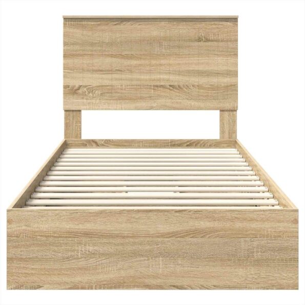 vidaXL Úložná posteľ Sonoma dub 100 x 200 cm Kompozitné drevo – Obrázok 8