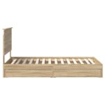 vidaXL Úložná posteľ Sonoma dub 100 x 200 cm Kompozitné drevo – Obrázok 9