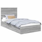 vidaXL Úložná posteľ Sivý Sonoma 100 x 200 cm Kompozitné drevo – Obrázok 2