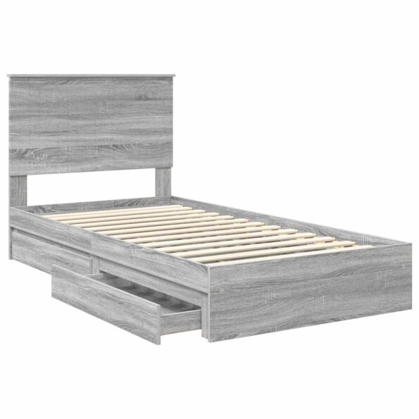 vidaXL Úložná posteľ Sivý Sonoma 100 x 200 cm Kompozitné drevo – Obrázok 5