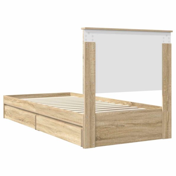 vidaXL Úložná posteľ Sonoma dub 90 x 200 cm Kompozitné drevo – Obrázok 10