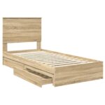 vidaXL Úložná posteľ Sonoma dub 90 x 200 cm Kompozitné drevo – Obrázok 5