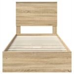 vidaXL Úložná posteľ Sonoma dub 90 x 200 cm Kompozitné drevo – Obrázok 8