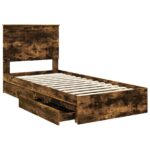 vidaXL Úložná posteľ Dymová dub 90 x 200 cm Kompozitné drevo – Obrázok 5