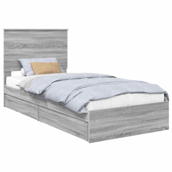 vidaXL Úložná posteľ Sivý Sonoma 90 x 200 cm Kompozitné drevo – Obrázok 2