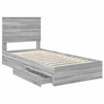 vidaXL Úložná posteľ Sivý Sonoma 90 x 200 cm Kompozitné drevo – Obrázok 5