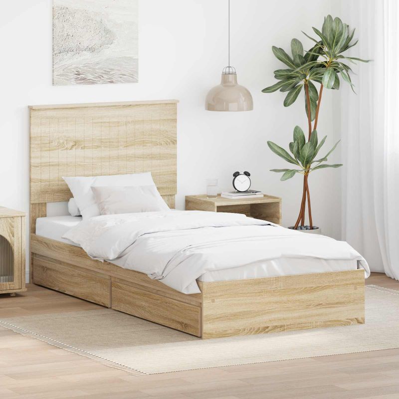 3411252_1.jpg vidaXL Úložná posteľ Sonoma dub 90 x 190 cm Kompozitné drevo – Obrázok 1
