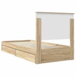 vidaXL Úložná posteľ Sonoma dub 90 x 190 cm Kompozitné drevo – Obrázok 10