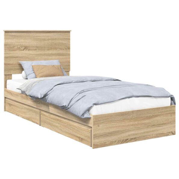 vidaXL Úložná posteľ Sonoma dub 90 x 190 cm Kompozitné drevo – Obrázok 2