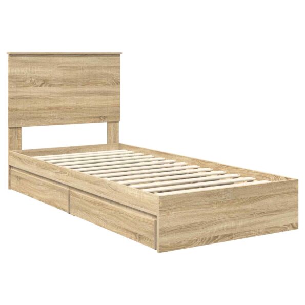 vidaXL Úložná posteľ Sonoma dub 90 x 190 cm Kompozitné drevo – Obrázok 4