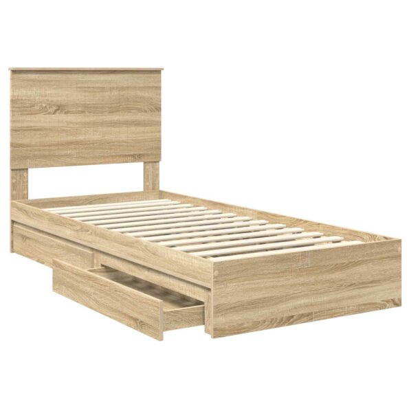 vidaXL Úložná posteľ Sonoma dub 90 x 190 cm Kompozitné drevo – Obrázok 5