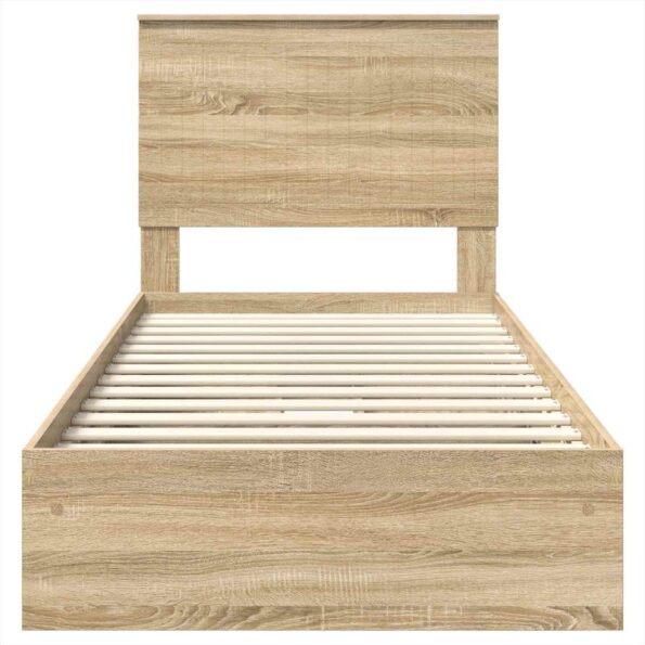 vidaXL Úložná posteľ Sonoma dub 90 x 190 cm Kompozitné drevo – Obrázok 8