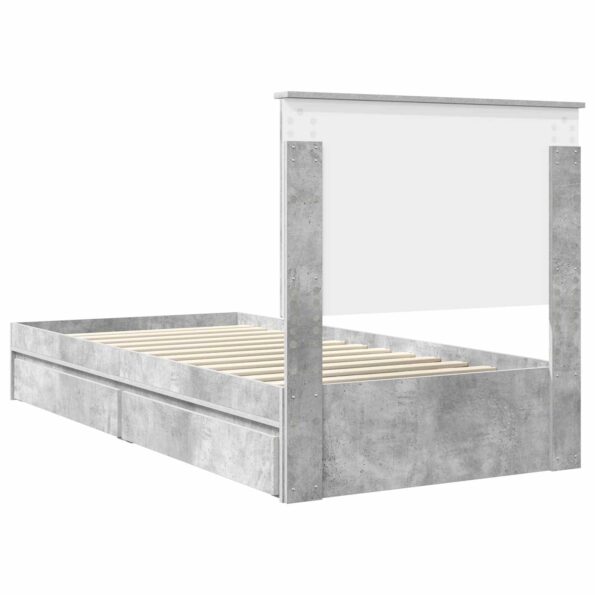 vidaXL Úložná posteľ Betónová šedá 90 x 190 cm Kompozitné drevo – Obrázok 10