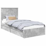 vidaXL Úložná posteľ Betónová šedá 90 x 190 cm Kompozitné drevo – Obrázok 2