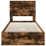 vidaXL Úložná posteľ Dymová dub 90 x 190 cm Kompozitné drevo – Obrázok 8