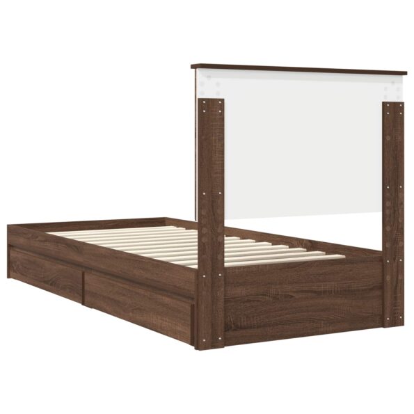 vidaXL Úložná posteľ Hnedý dub 90 x 190 cm Kompozitné drevo – Obrázok 10