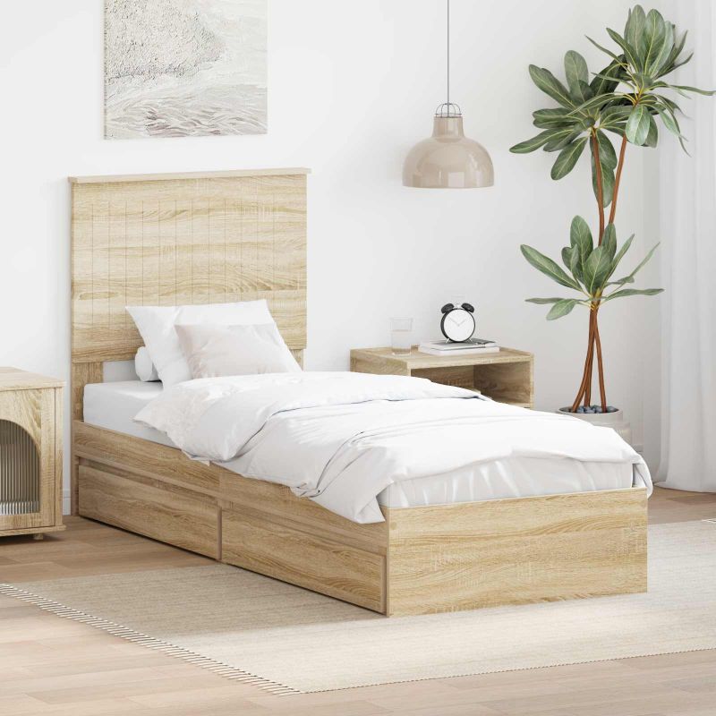 3411259_1.jpg vidaXL Úložná posteľ Sonoma dub 75 x 190 cm Kompozitné drevo – Obrázok 1