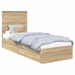 vidaXL Úložná posteľ Sonoma dub 75 x 190 cm Kompozitné drevo – Obrázok 2