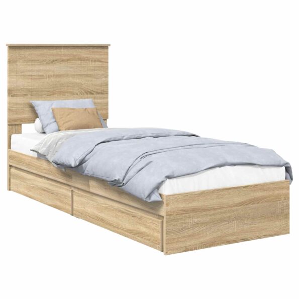 vidaXL Úložná posteľ Sonoma dub 75 x 190 cm Kompozitné drevo – Obrázok 2